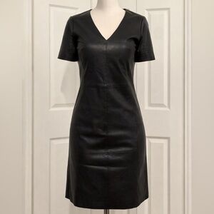 Bod & Christensen Leather Short Sleeve Fitted Dress